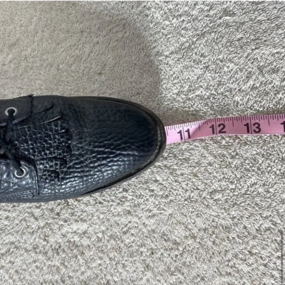 Vintage Justin Boots Black Pebbled Leather Lace Up Packer Boots 6 - Picture 12 of 13